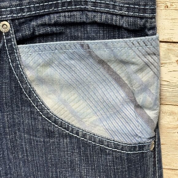 Southpole Jeans 38 (36") Blue Vintage Wide Leg Baggy Plaid Pockets Y2K Skater - Picture 5 of 15